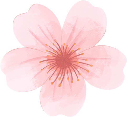 Painterly Textured Lunar New Year Cherry Blossom